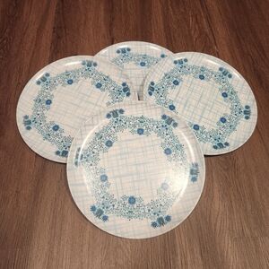 Elegant Blue Floral Dinner Plates